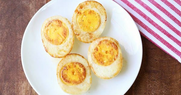 lowcarb : Fried Hard-Boiled Eggs