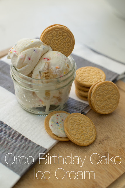 Oreo Birthday Cake Ice Cream Recipe--the best homemade ice cream I have ever made!