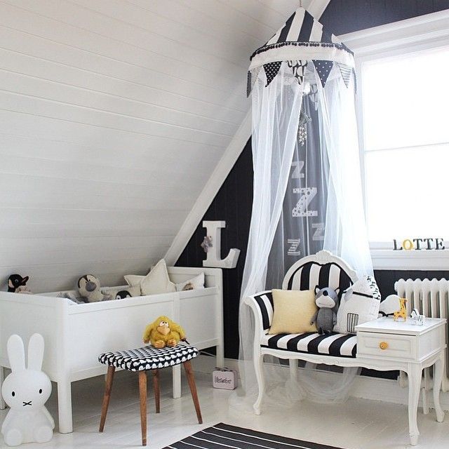 Girlystan Une chambre d'enfant en noir et blanc