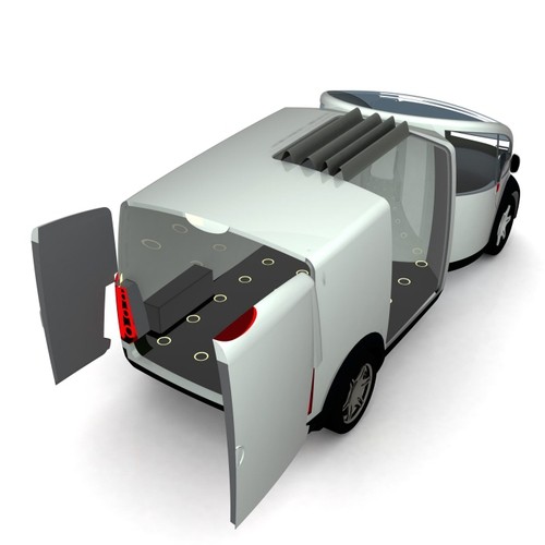 mini modec delivery van futuristic car 04