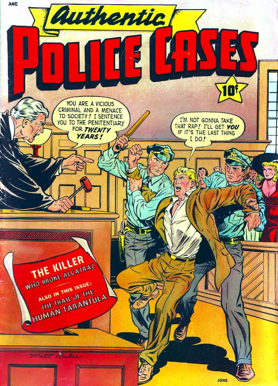 Authentic Police Cases v1 #13 st john crime comic book cover art by Matt Baker