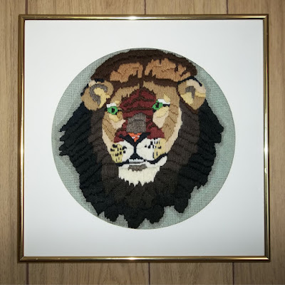 Black-maned lion needlepoint