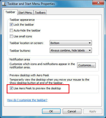Cara Mengaktifkan Aero Peek di Windows 7