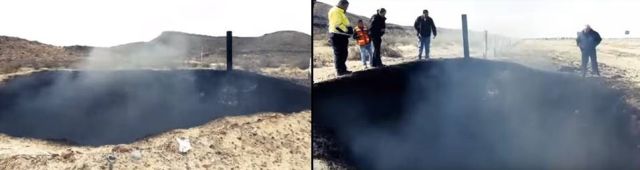  Burning “Impact” Crater found next to Highway Torreón – Saltillo, Mexico Burning%2Bcrater%2Bmexico%2B%25282%2529