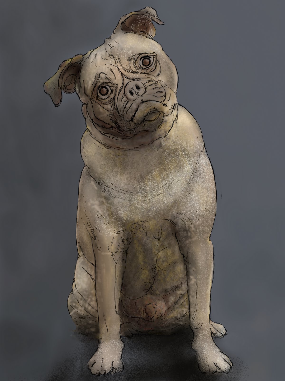 Nicolas Fernandez iPad Studies Argos, Odysseus' faithful dog in Homer