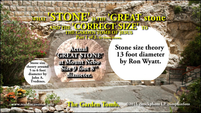 WHAT STONE IS THE 'GREAT STONE' AND CORRECT SIZE TO THE GARDEN TOMB OF JESUS? Part 1 of 3. 