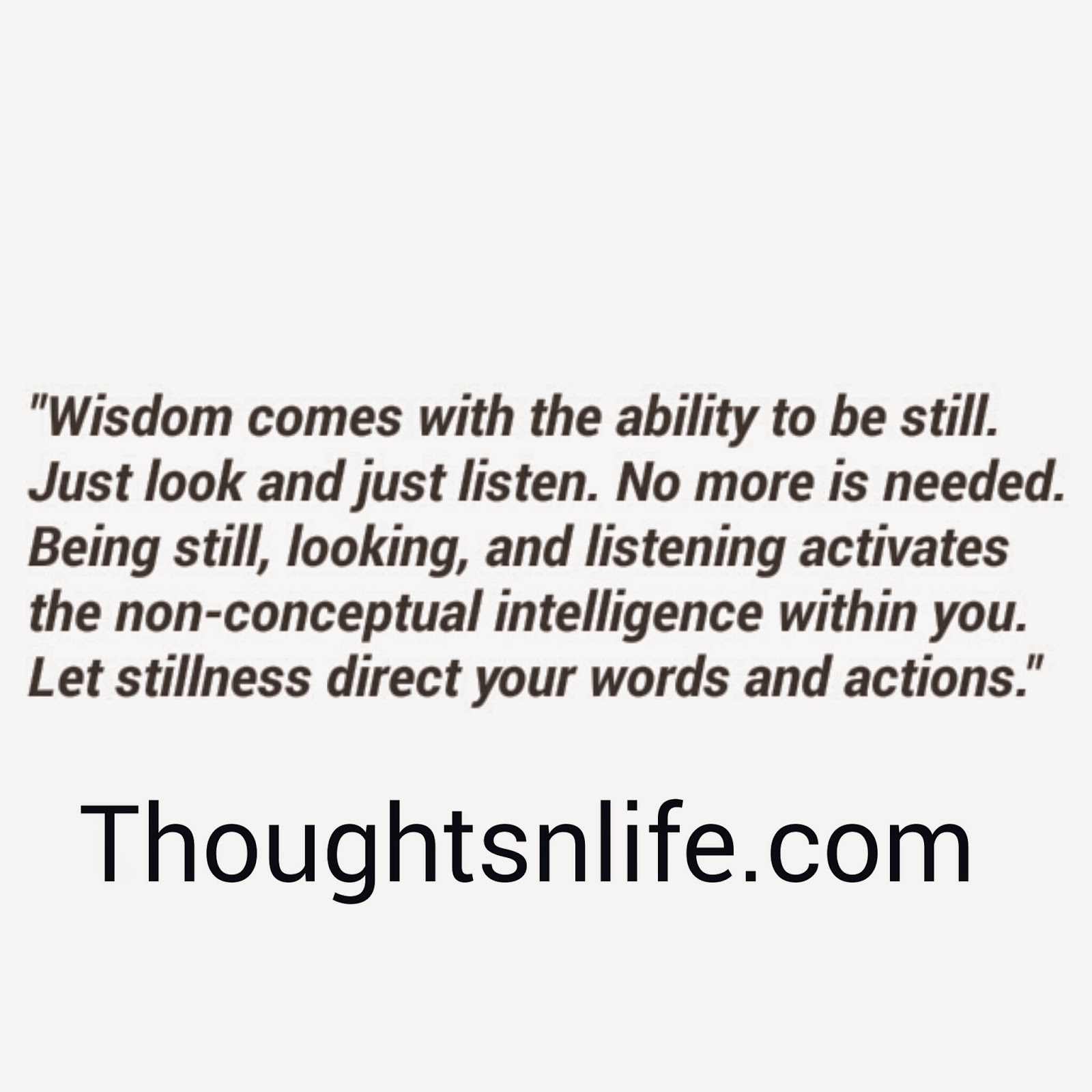 wisdom quotes, stillness quotes, words and actions, daily spiritual quotes, be still