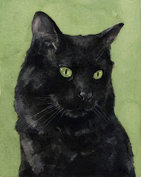 black cat watercolor paintings 1