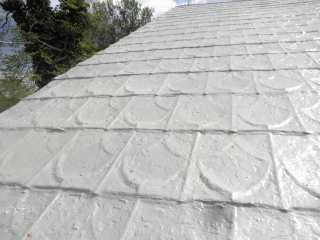 Stamped roof that required extra work due to non-working primer