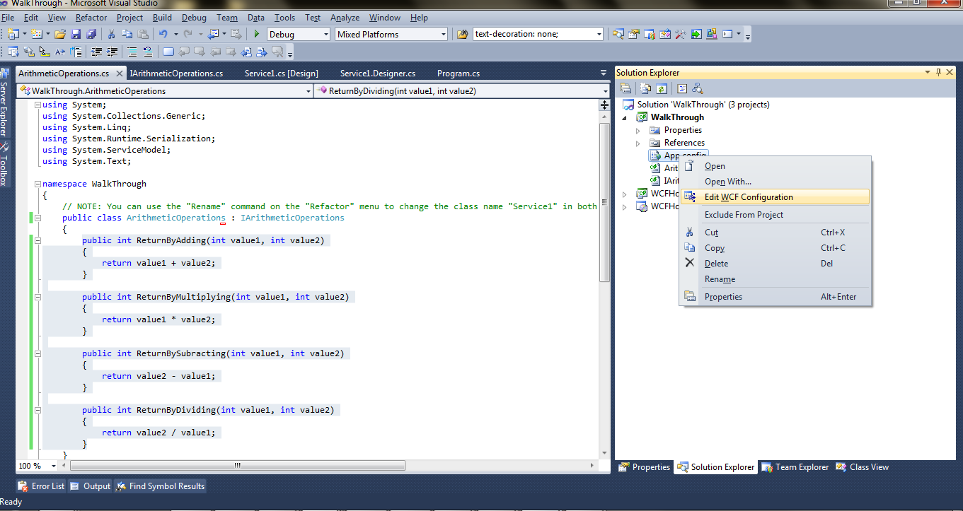 Ram Creatus - Recent Works: Walkthrough: Getting Started with WCF