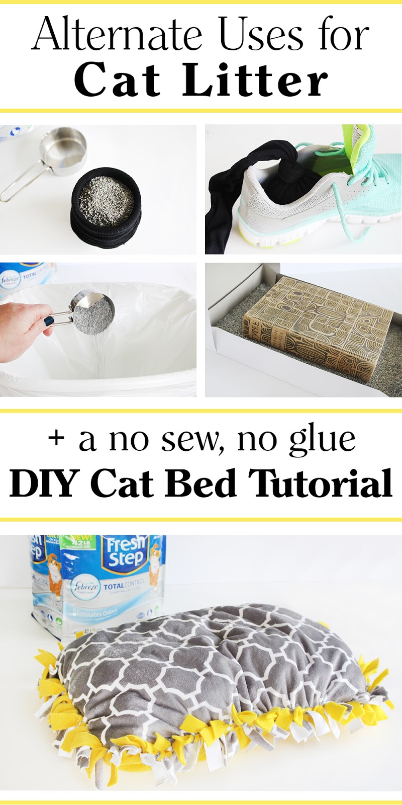 Southern Mom Loves Alternate Uses for Cat Litter + a No Sew, No Glue