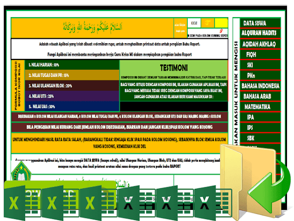 Aplikasi Raport Khusus Mi ( Madrasah Ibtidaiyah ) Format Excel
