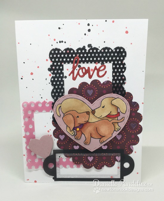Puppy Heart Valentine Card by Danielle Pandeline | Darling Duos Stamp Set by Newton's Nook Designs #newtonsnook