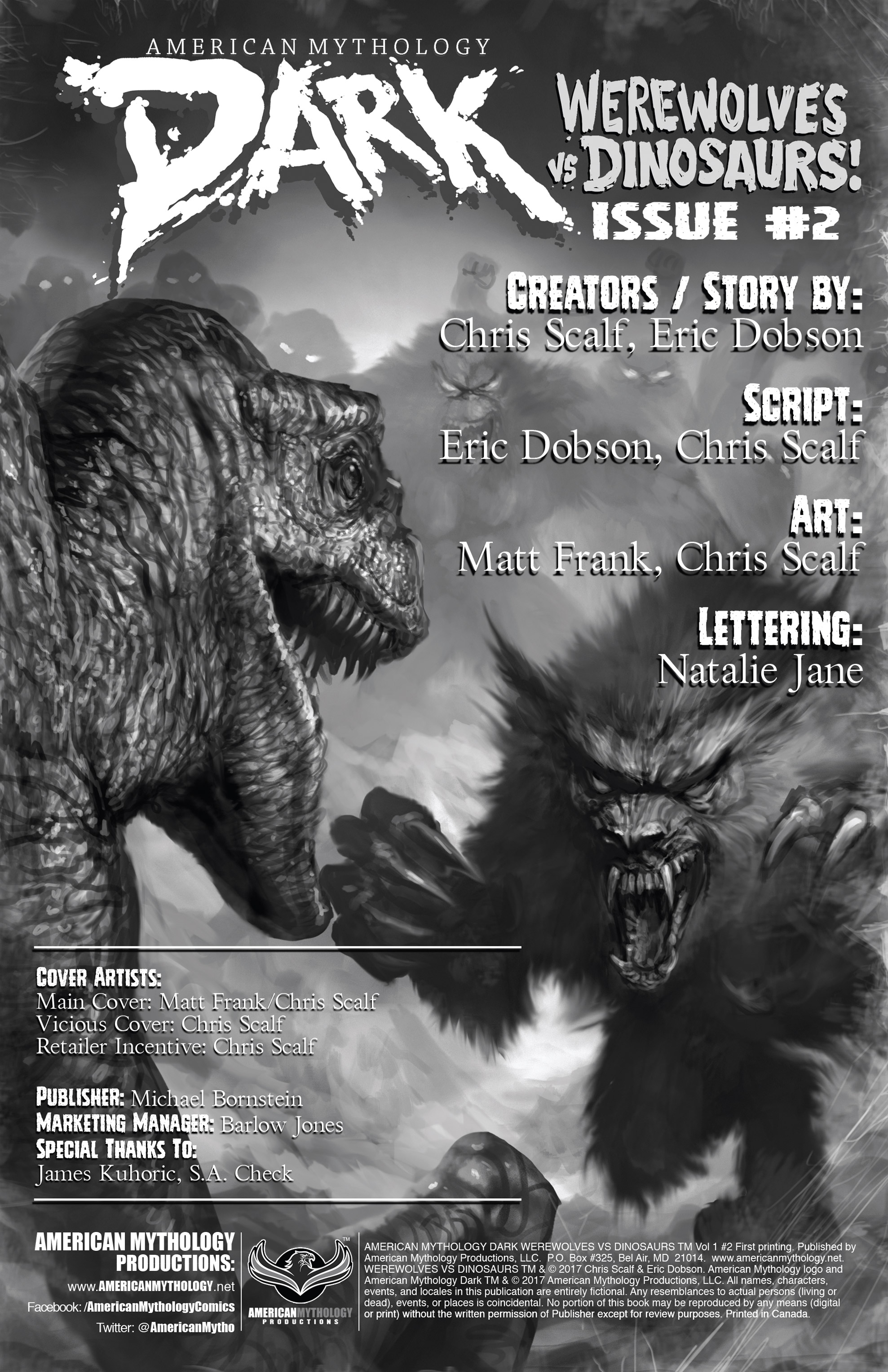 Read online American Mythology Dark: Werewolves vs Dinosaurs comic -  Issue #2 - 2