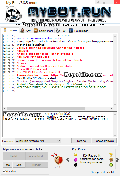 Clash of Clans Mybot v7.3.5 İndir Son Sürüm Update 25.12.2017