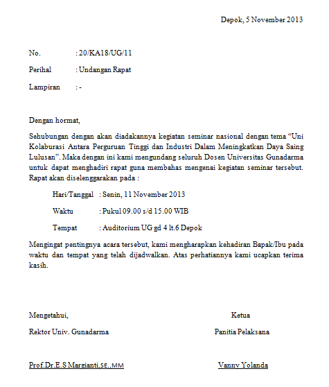 Contoh Surat Undangan Rapat Nu Contoh Surat
