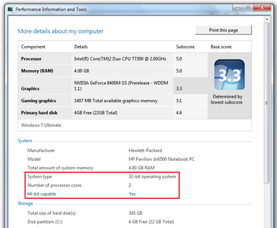 Vista 32 Versus 64 Performance Plus