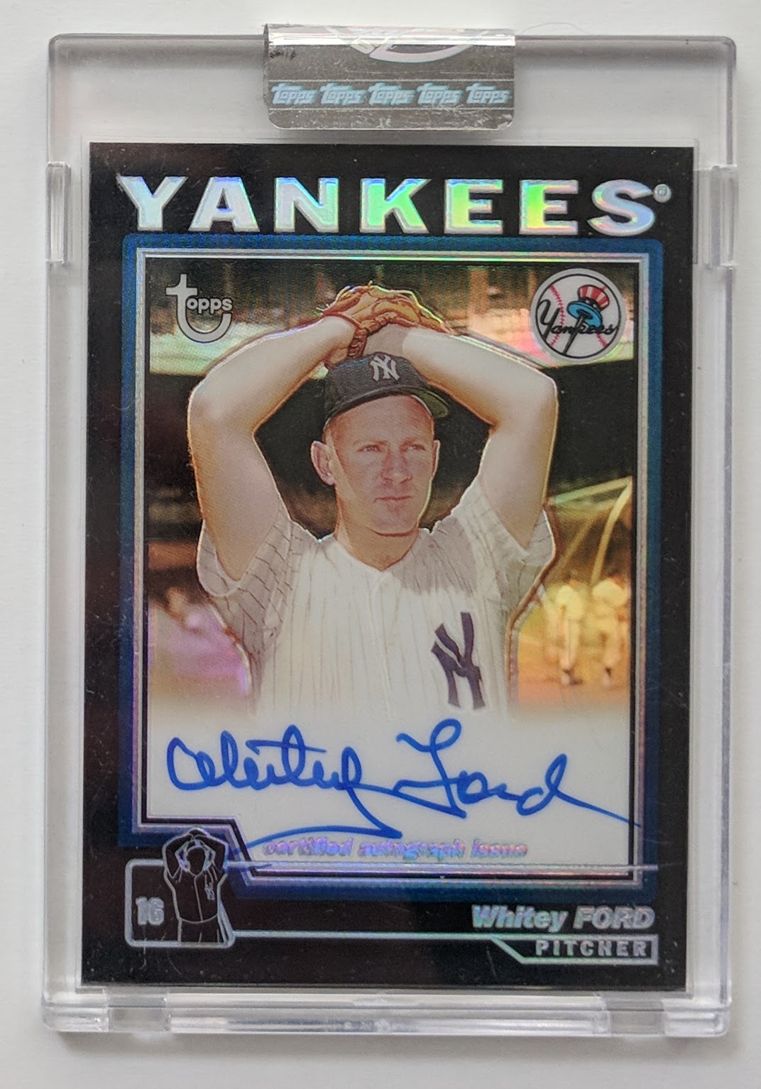 Baseball Card Breakdown 2004 Topps Retired Whitey Ford refractor auto