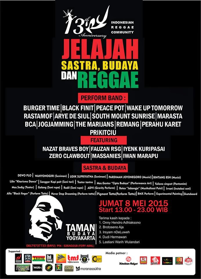 Event : 13thAnnivIRC "Jelajah, Sastra, Budaya & Reggae"