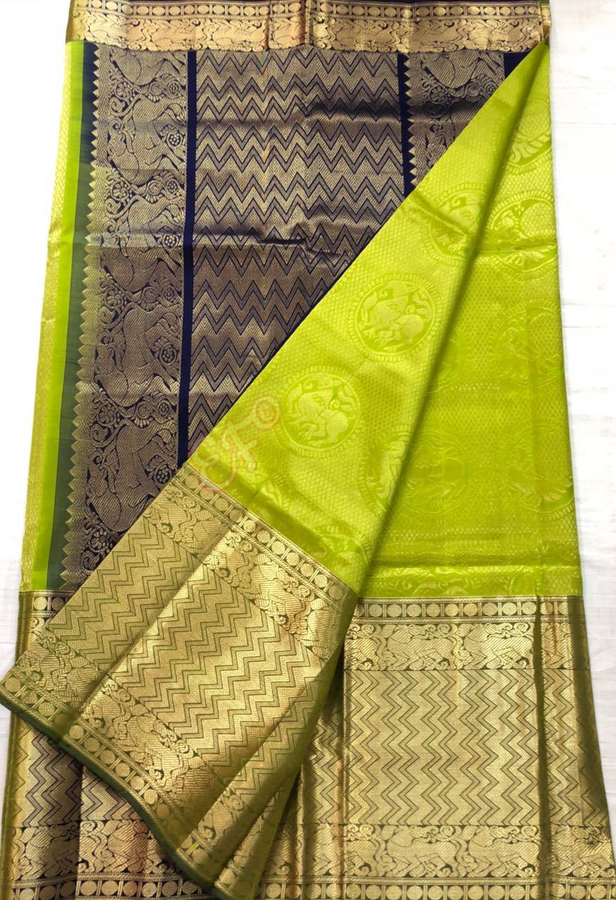 Pure Handloom kanchi Gadwal Pattu Sarees