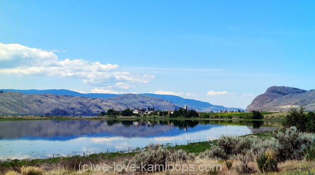 Our viewpoint shows Tranquille Farm Fresh and reflections on the water