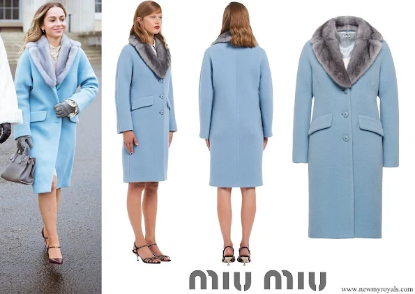 Princess Iman wore MIU MIU Wool and Angora Coat With Mink Trim