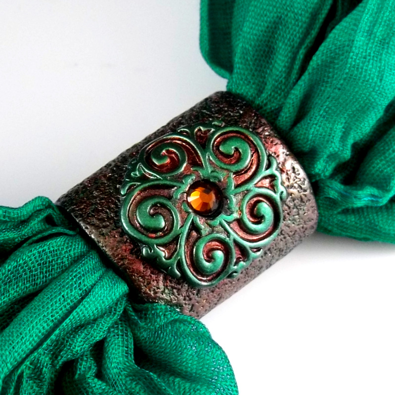 2 Good Claymates How to Make a Roll Up Scarf Slide or Ring in Polymer Clay