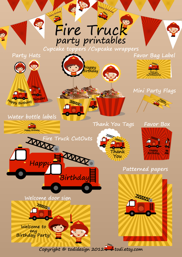 Fire Truck Party Printables Free