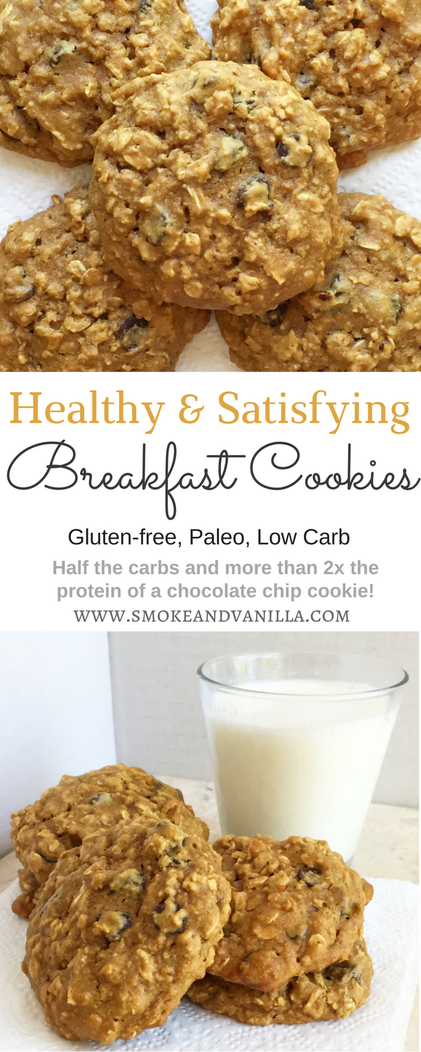 Smoke & Vanilla Healthy Oatmeal Breakfast Cookies (Gluten free!)