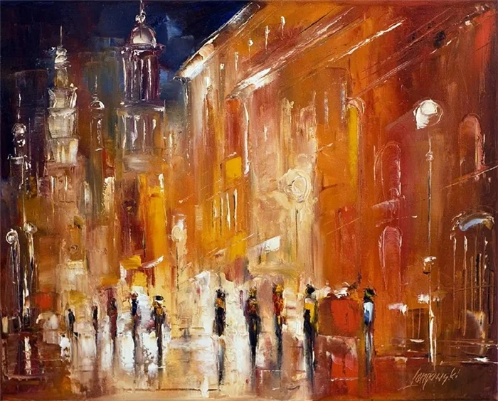 Marek Langowski | Polish Impressionist Landscapes painter | Venice by night