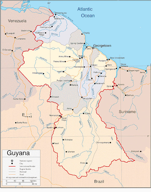 Mapa da Guiana