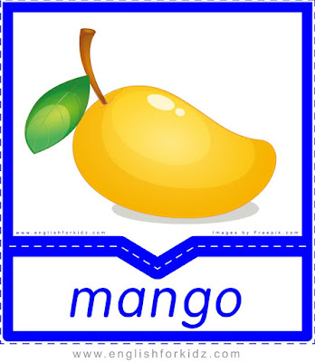 Mango - English flashcards for the fruits and vegetables topic