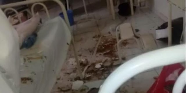Reboco de parede cai em cima de paciente em hospital de Teixeira de Freitas