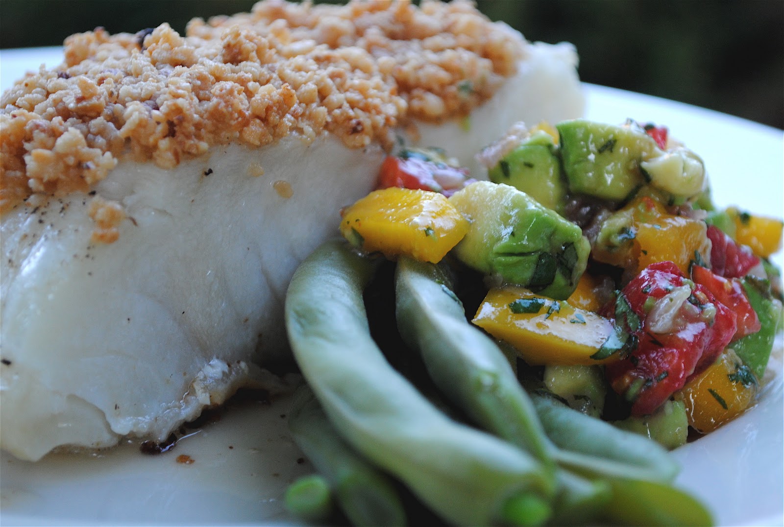Recipe Doodle MACADAMIA NUT CRUSTED SEA BASS WITH COCONUT LEMONGRASS