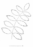 liść jarzębiny szablon