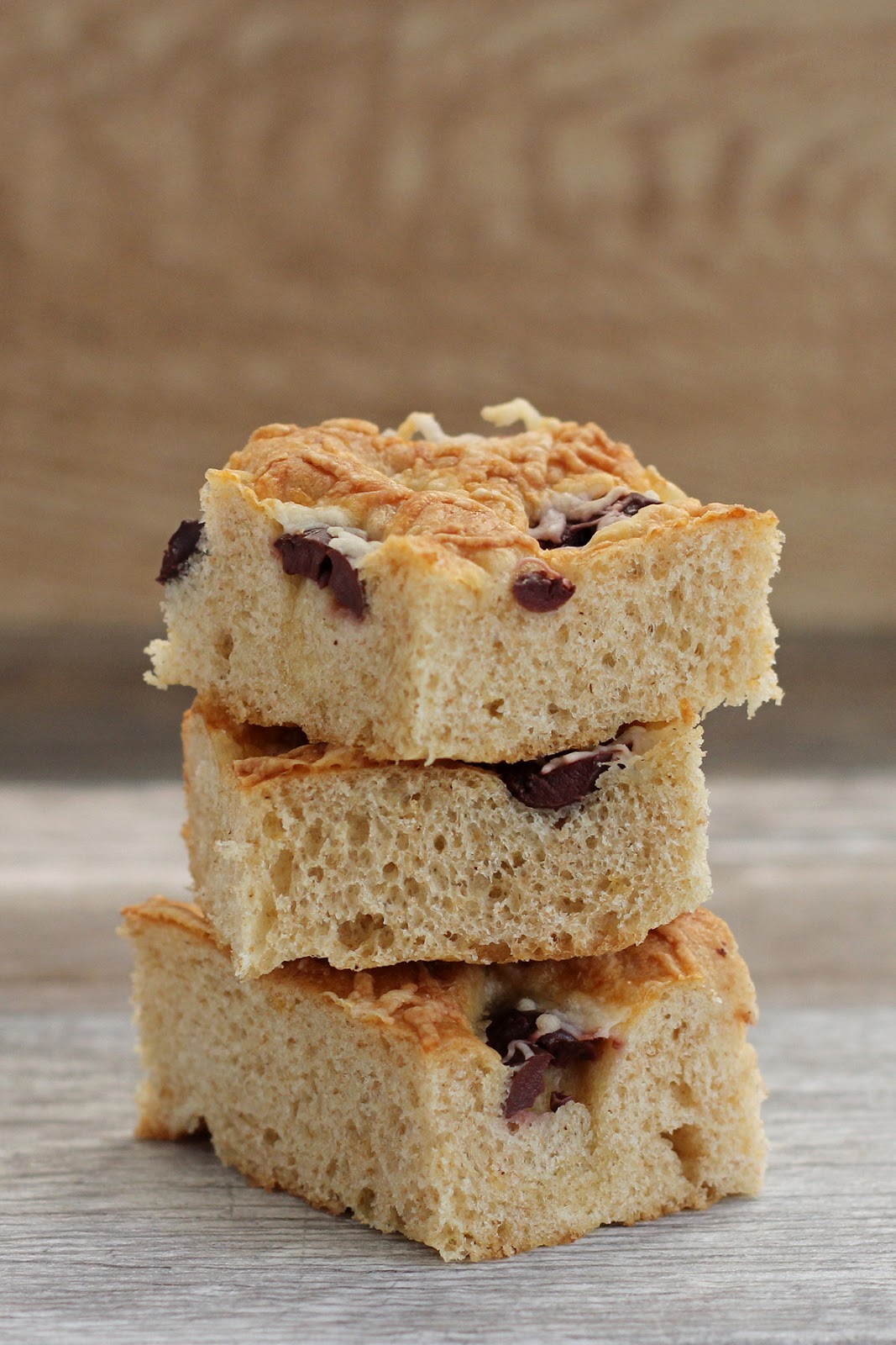 Cookistry Whole Wheat Focaccia with Olives, Cheese, and Rosemary