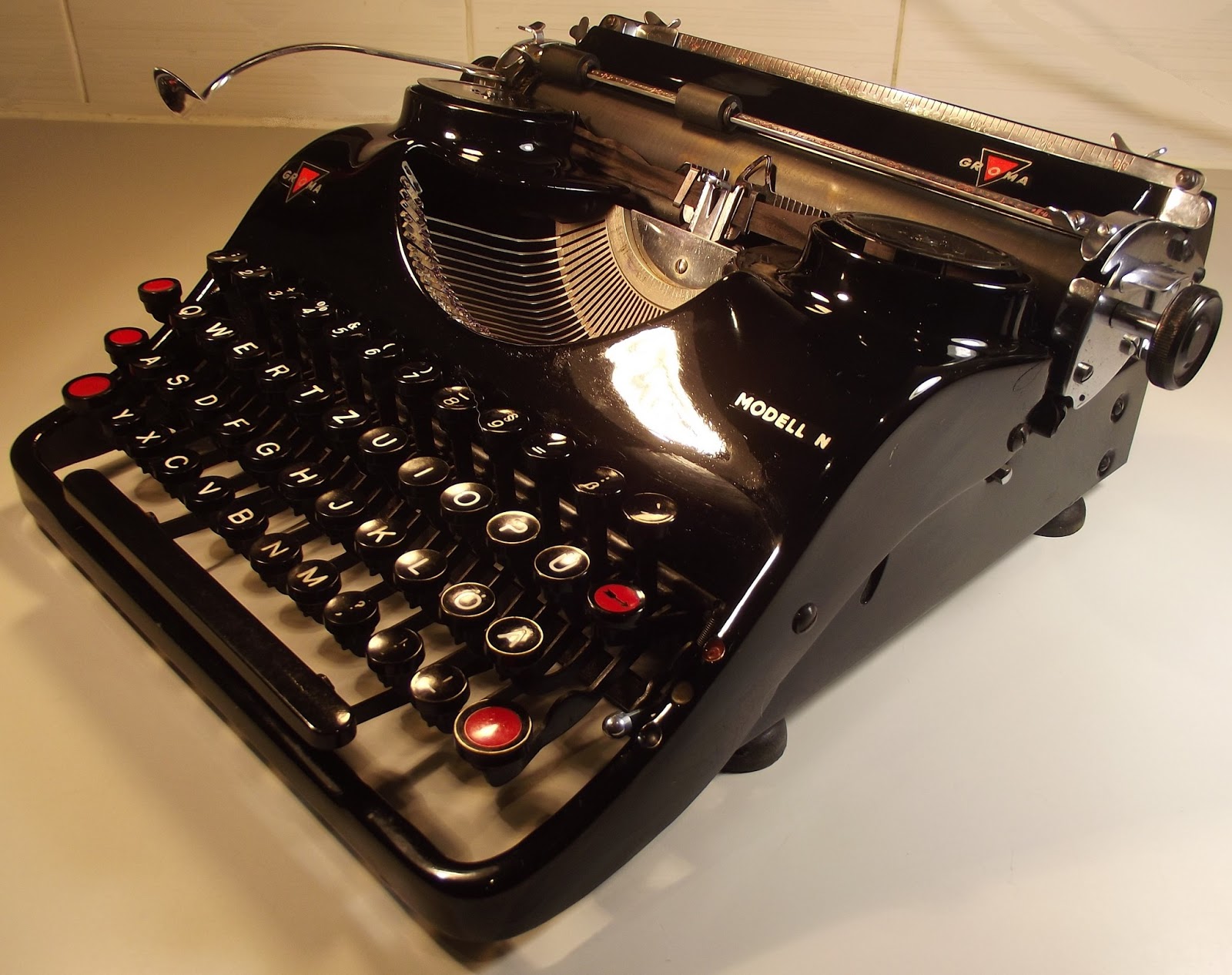 Groma Modell N Model N Typewriter Ribbon Blk/Red Twin Spool 