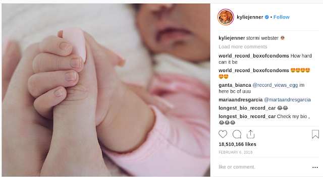 Kylie Jenner most liked instagram Picture - Qasimtricks.com