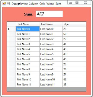 vb.net datagridview column get sum values