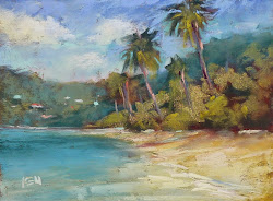pastel pearlescent margulis karen painting 6x8 tropics jewel