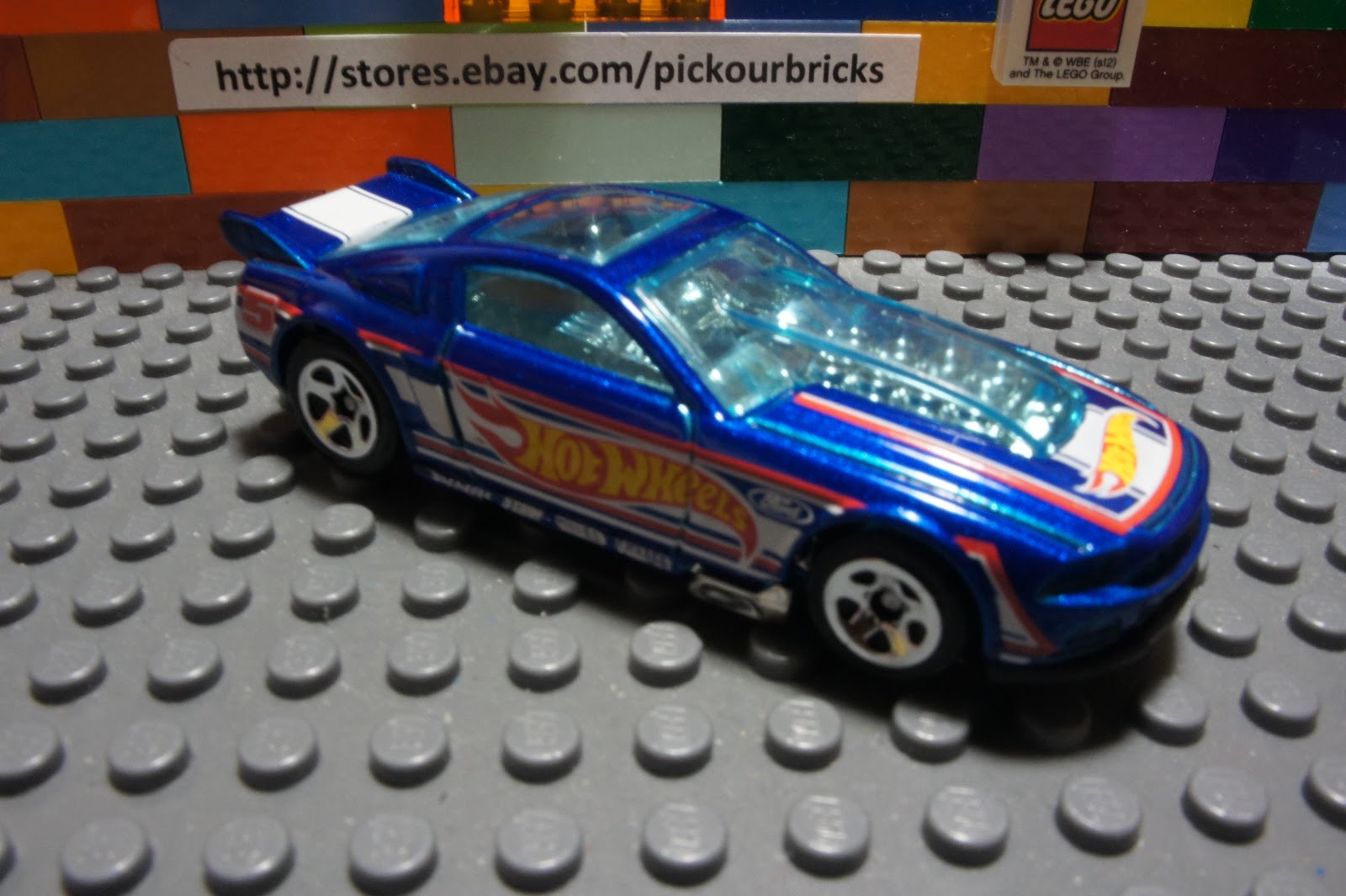 Hot Wheels Blue 13 Ford Mustang GT Drag Race Diecast Vehicle HW