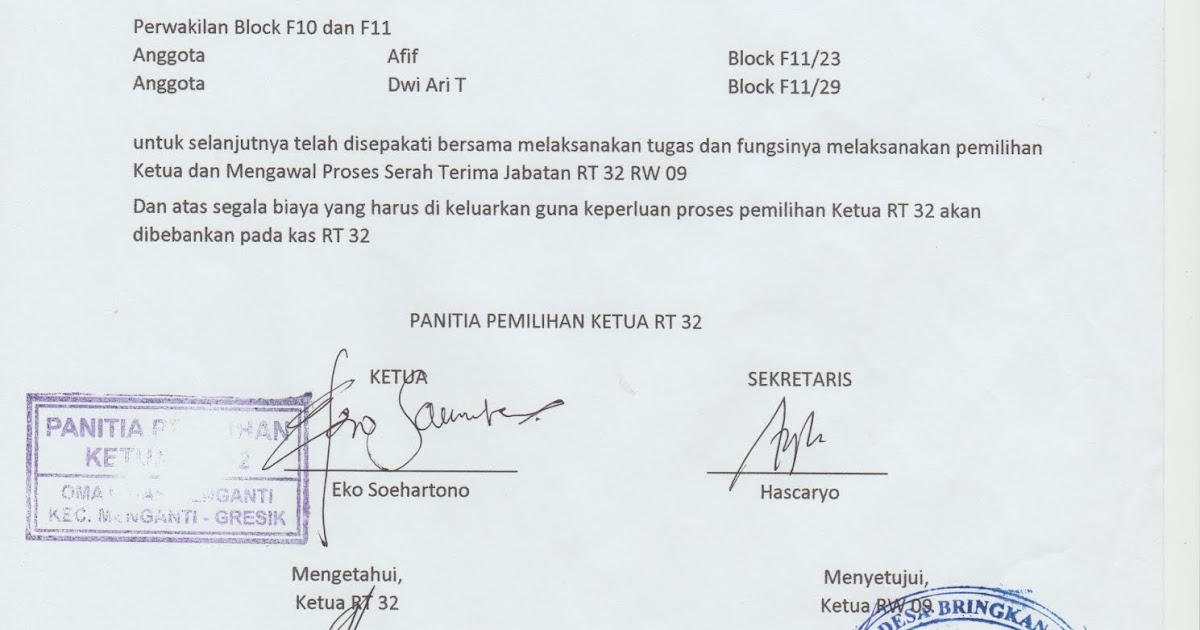 Proposal Panitia Pemilihan Ketua RT 32 Oma Indah