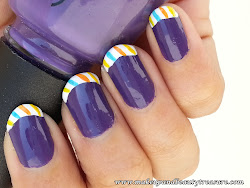 tip nail french colorful tutorial