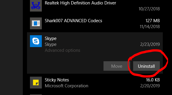 Cara hapus skype dari Windows