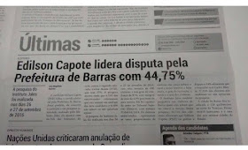 Eleições 2016: Mais uma pesquisa aponta Capote na frente - Imagem 1