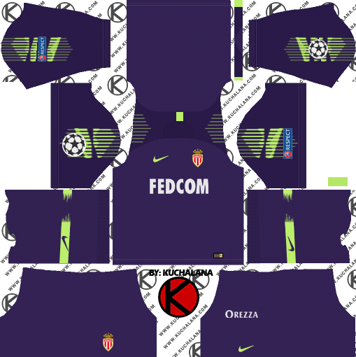 AS Monaco FC 2018/19 Kit - Dream League Soccer Kits - Kuchalana