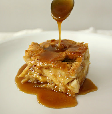 Apple Rum Bread Pudding with Butterscotch Sauce