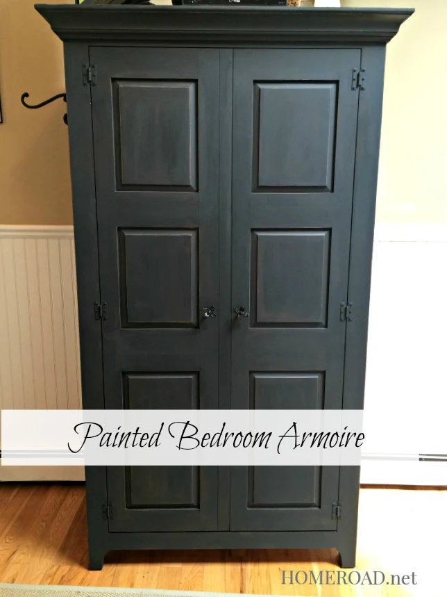 black armoire with overlay
