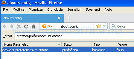 Disattivare nuova grafica Opzioni di Firefox