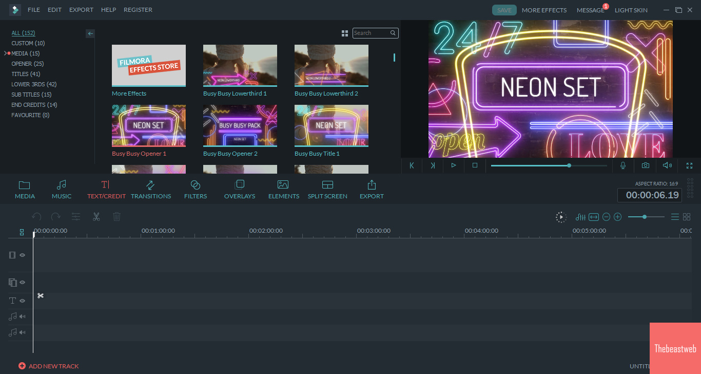 Wondershare Filmora Neon Set Effect Pack